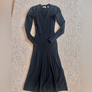 Equipment Black Ribbed Knit Dress